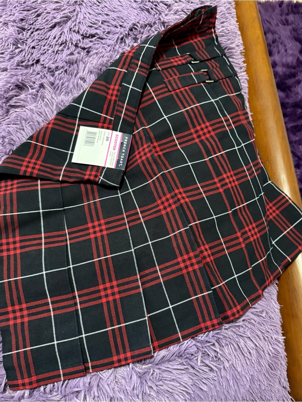 French Toast Red and Navy Blue Plaid School Skirt